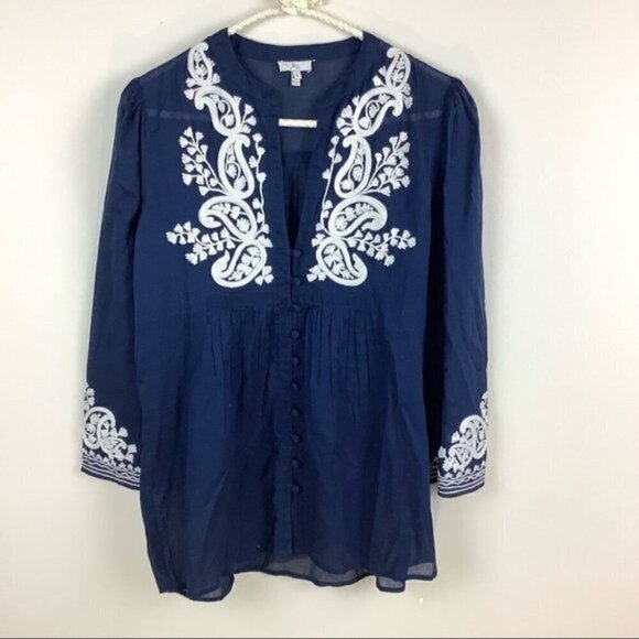𝅺JOIE BOHO EMBROIDERED BLOUSE VOTYON - Picture 2 of 7
